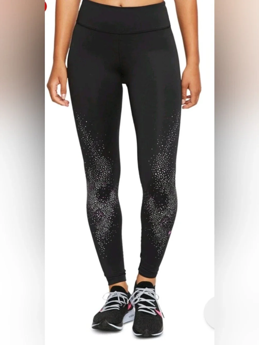 Nike Women Fast Flash Black/Vivid Purple Reflectiv Running Tight EUC Large